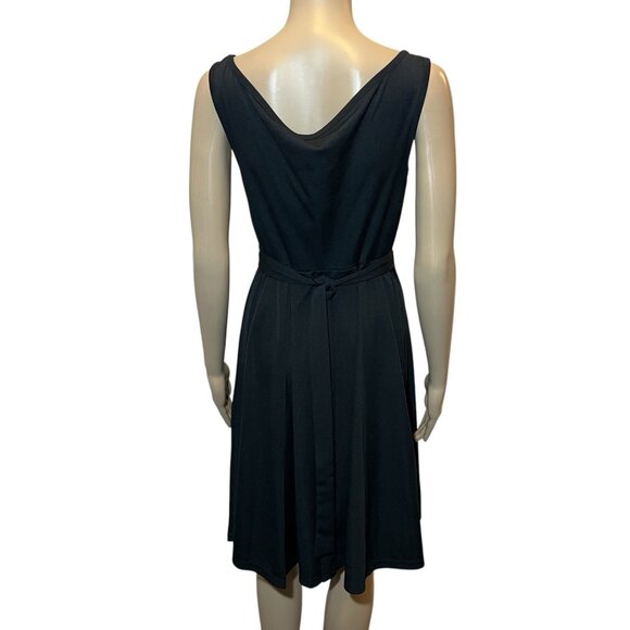 Angvns Women Knee Casual Dress Size Small Black Sleeveless Stretch Fit Flare New - Picture 2 of 13
